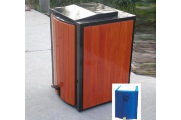 Wood Garbage Can Wood Garbage Can