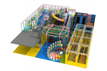 Trampoline with ninja warrior obstacles Trampoline with ninja warrior obstacles