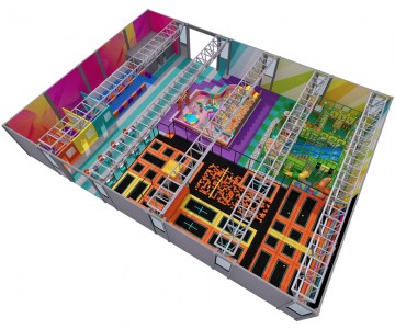 Large trampoline park with indoor playground Large trampoline park with indoor playground
