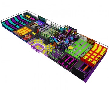 Trampoline park with ninja course Trampoline park with ninja course