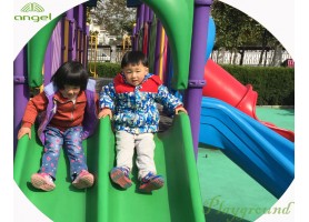 Doing household chores or playing in the outdoor play structures